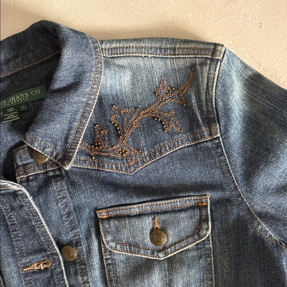 Ralph Lauren Blue Denim Jacket with Embroidered Detail - Picture 3 of 6